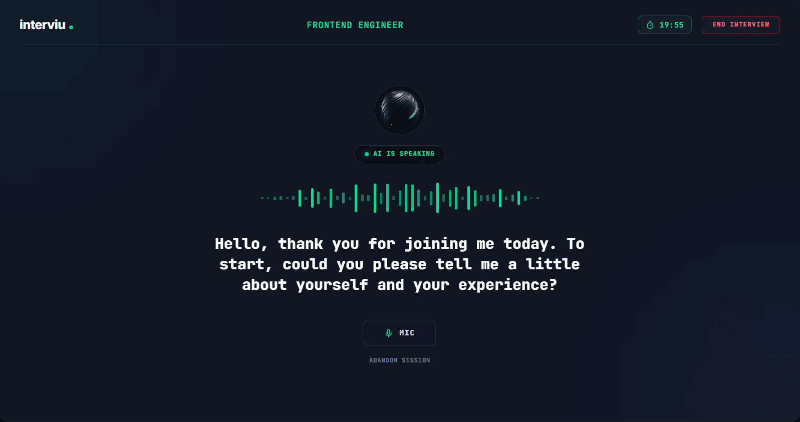 Interviu — AI Mock Interview Platform screenshot